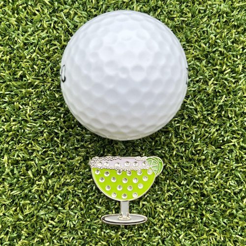 Giggle Golf Bling Golf Ball Marker Pack with Lime Hat Clip – Margarita & Tequila Shot Sparkly Markers for Women Golfers – Fun Golf Gift with Organza Bag & Bonus Hand Cream