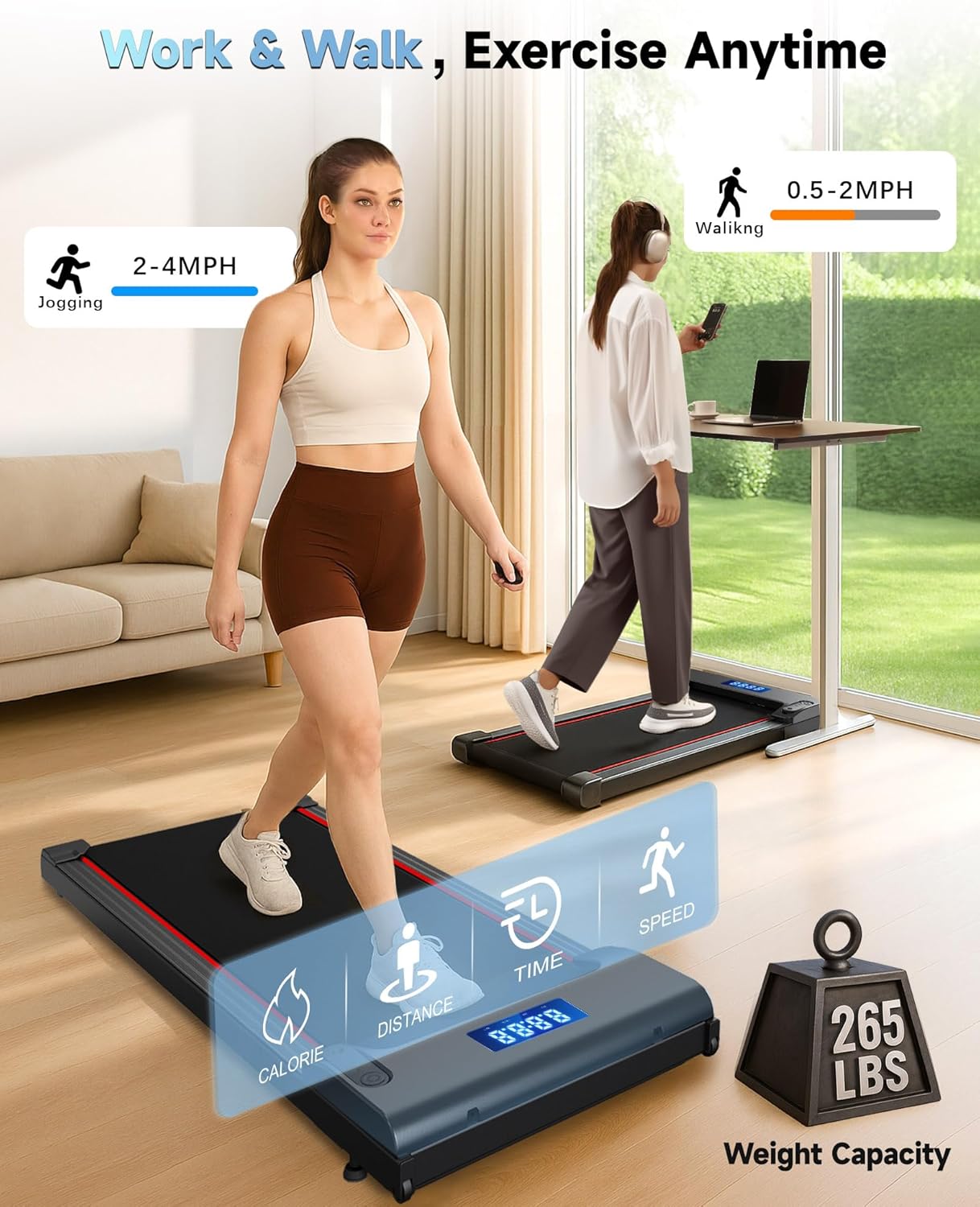 YRUN NeoSilent Under Desk Treadmill - Portable Walking Pad with App Control & Extra-Large Belt | Compact Design for Home & Office