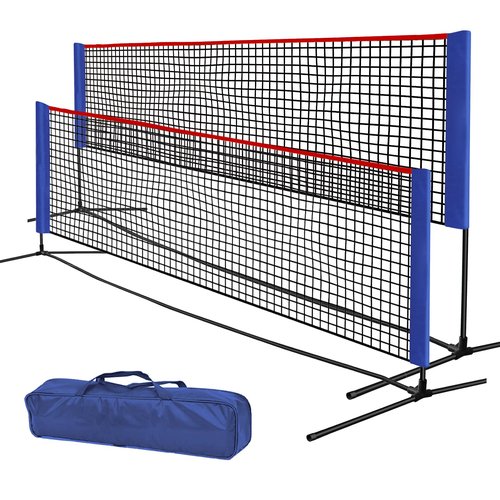 FLITURE Badminton Net - Height Adjustable Portable Pickleball & Volleyball Net - 10 FT Wide Foldable Soccer Tennis Net with Poles for Kids Backyard Games Indoor Outdoor Use