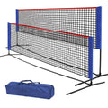 FLITURE Badminton Net - Height Adjustable Portable Pickleball & Volleyball Net - 10 FT Wide Foldable Soccer Tennis Net with Poles for Kids Backyard Games Indoor Outdoor Use