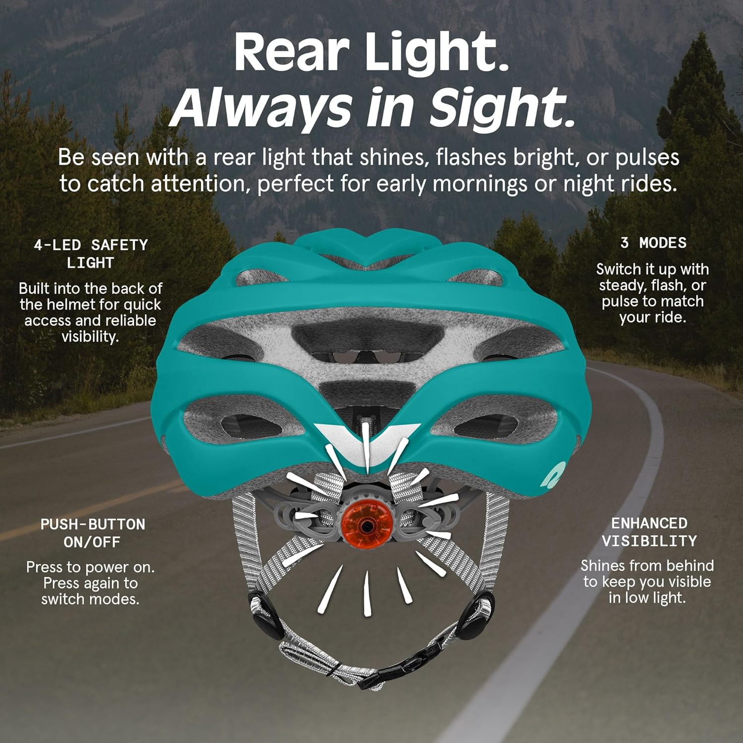 Retrospec Silas Road Bike Helmet - Lightweight & Padded with 24 Air Vents | Adjustable 54-61cm Size & LED Light