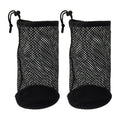 Klmnop 2Pcs Golf Ball Bag, Nylon Mesh Pouch Holds 48-56 Balls, Tee Pouch with Drawstring Storage Bag (Black)