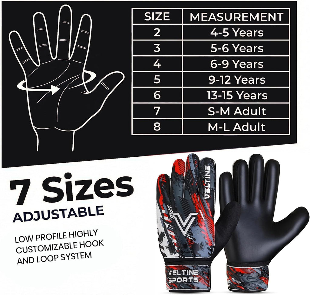 Regine Switzerland Soccer Goalie Gloves - Youth & Adult Football Goalkeeper Gloves with Double Wrist Protection & 4mm Anti-Slip Latex Palm