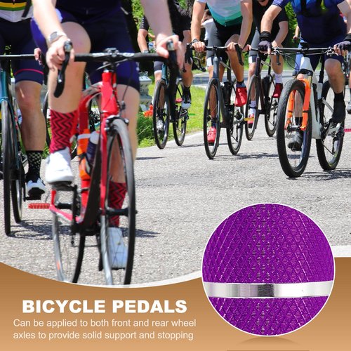 PATIKIL Bike Pegs Fit 3/8 Inch Axles, 4 Pack Aluminum Alloy Anti-Skid Lead Foot Bicycle Peg Back Seat Stands with Stripe for BMX Mountain Dirt Bike Cycling Rear Stunt Pegs, Purple/Black