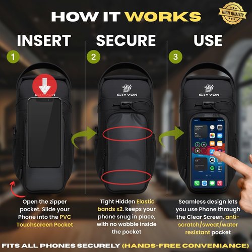 Magnetic Gym Bag for Men and Women | Touchscreen Pocket, Small Gym Bag with Water Bottle Holder, Magnetic Sling Pouches, 5X Strong Magnets, Crossbody Strap, Organizer for workout Accessories