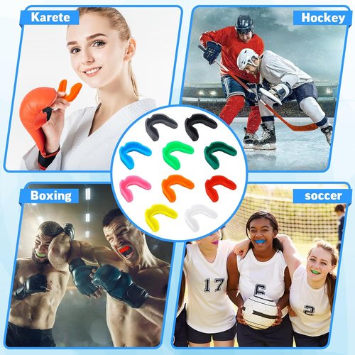 Frienda Sport Mouth Guards - 10 Pcs Gum Shield for Teeth Protection | Ideal for Boxing, Basketball, Football, and More