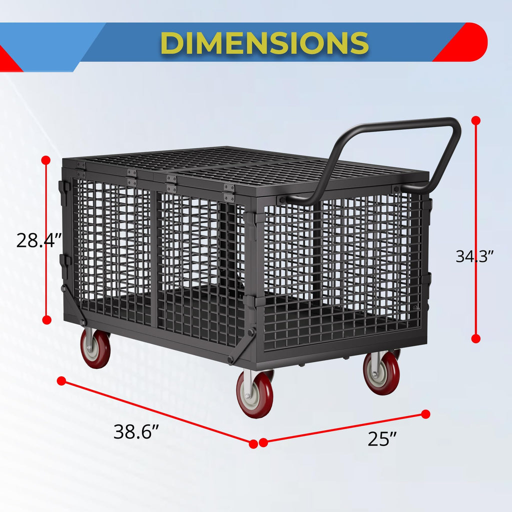 YOHKOH Ball Cart, Premium Portable Storage Locker with Wheels, Heavy-Duty Basketball or Volleyball Cart, Lockable Ball Bin for Sports Equipment, 38.6" W x 25" D x 34.3" H