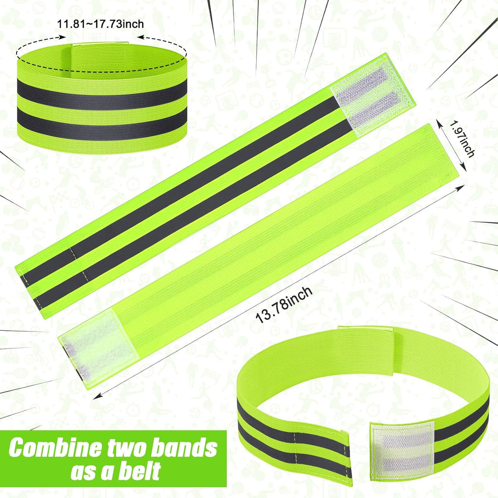 Zubebe Reflective Bands - 48 High Visibility Safety Straps for Wrist, Arm, Ankle, Leg | Ideal for Night Walking, Cycling, Running