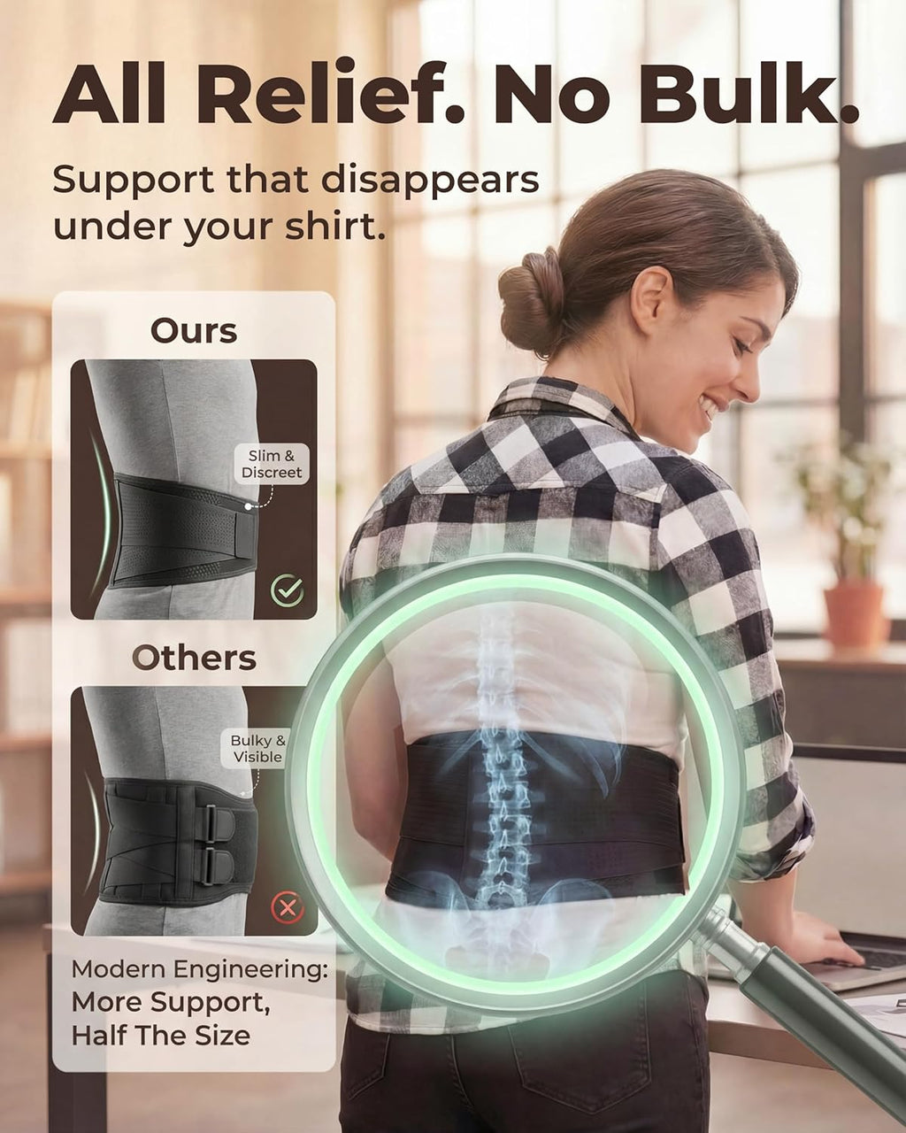 Sparthos Back Support Belt - Instant Relief for Back Pain & Sciatica - Breathable Lumbar Brace | X-Small