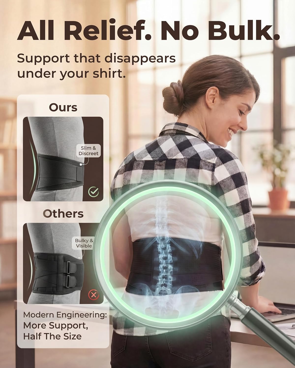 Sparthos Back Support Belt - Instant Relief for Back Pain & Sciatica - Breathable Lumbar Brace | X-Small