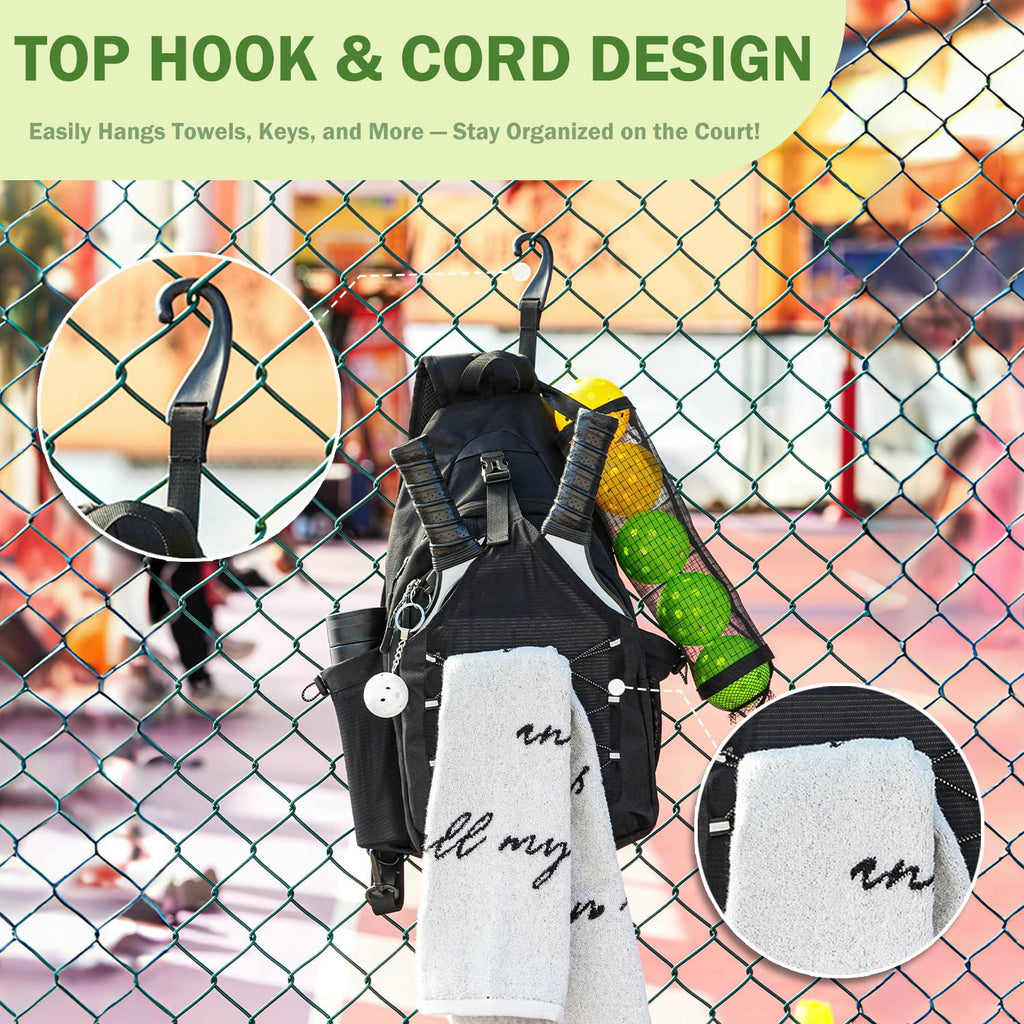 SWANSWIFT Pickleball Bag with Integrated Hook,18" x 10" Waterproof Sling Bags for Women for Men, Backpack & Crossbody Includes Storage Bag and Keychain (White)