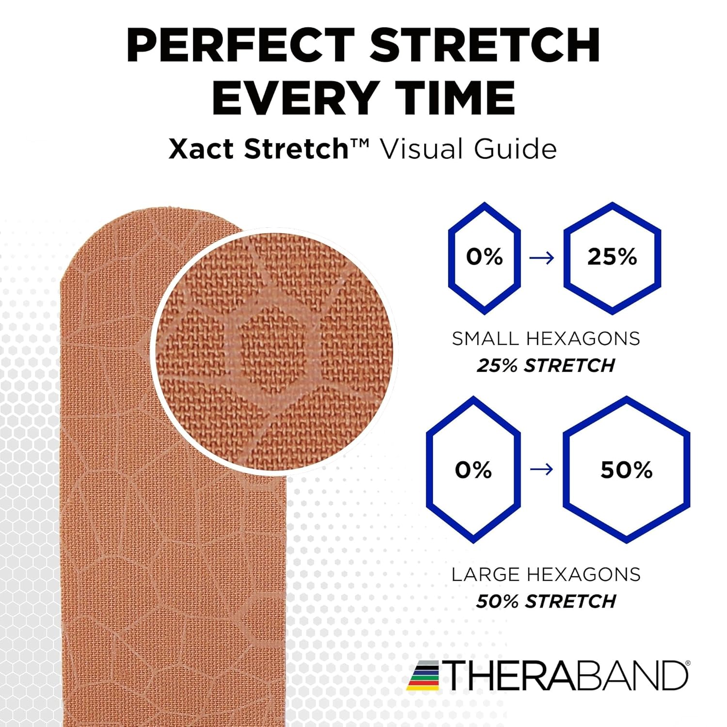 TheraBand Kinesiology Tape - Long-Lasting Athletic Support with XactStretch Indicators | Beige, 1 Roll, Latex-Free & Water Resistant