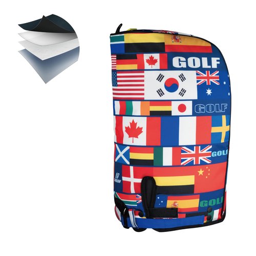 SANDIAN, Golf Bag Rain Hood Cover V3 Cape, Upgraded Version Color Hood3, Padded Club Protection, Heavy Duty All Weather Resistant, One Size Fits Most Stand Carry Cart Tour Bags [Flags]