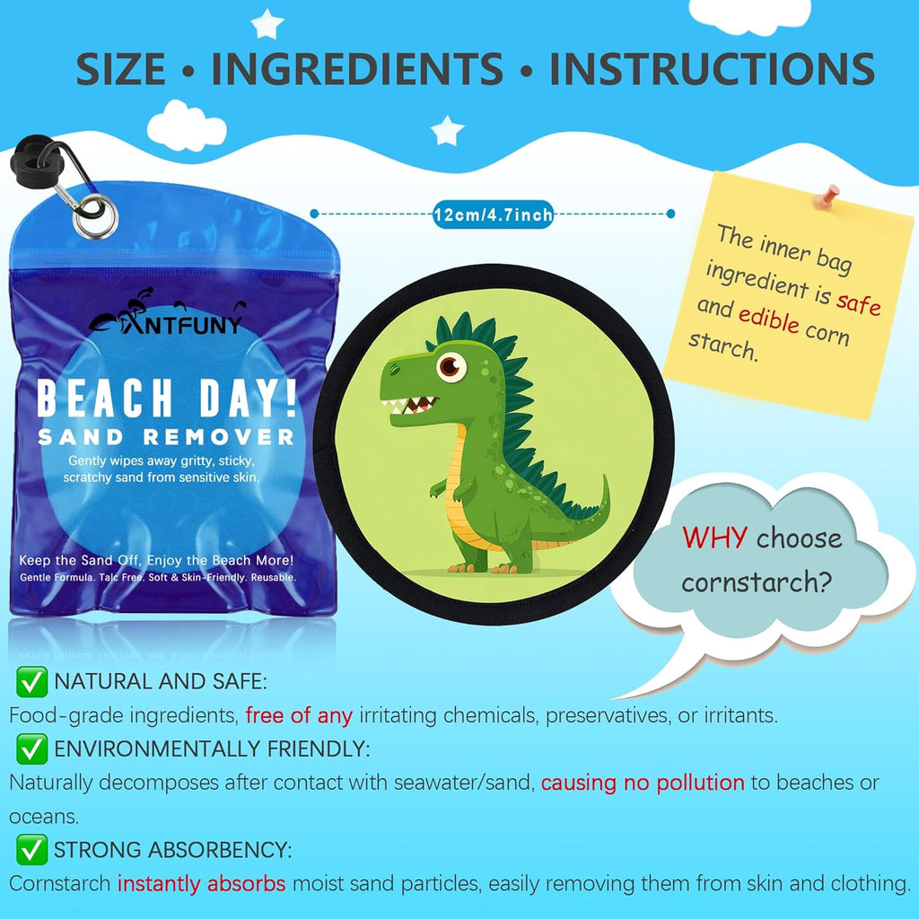 Skiennix Beach Sand Remover Mitt - 2 Pack Eraser Brush for Family Fun | Summer Vacation Essentials