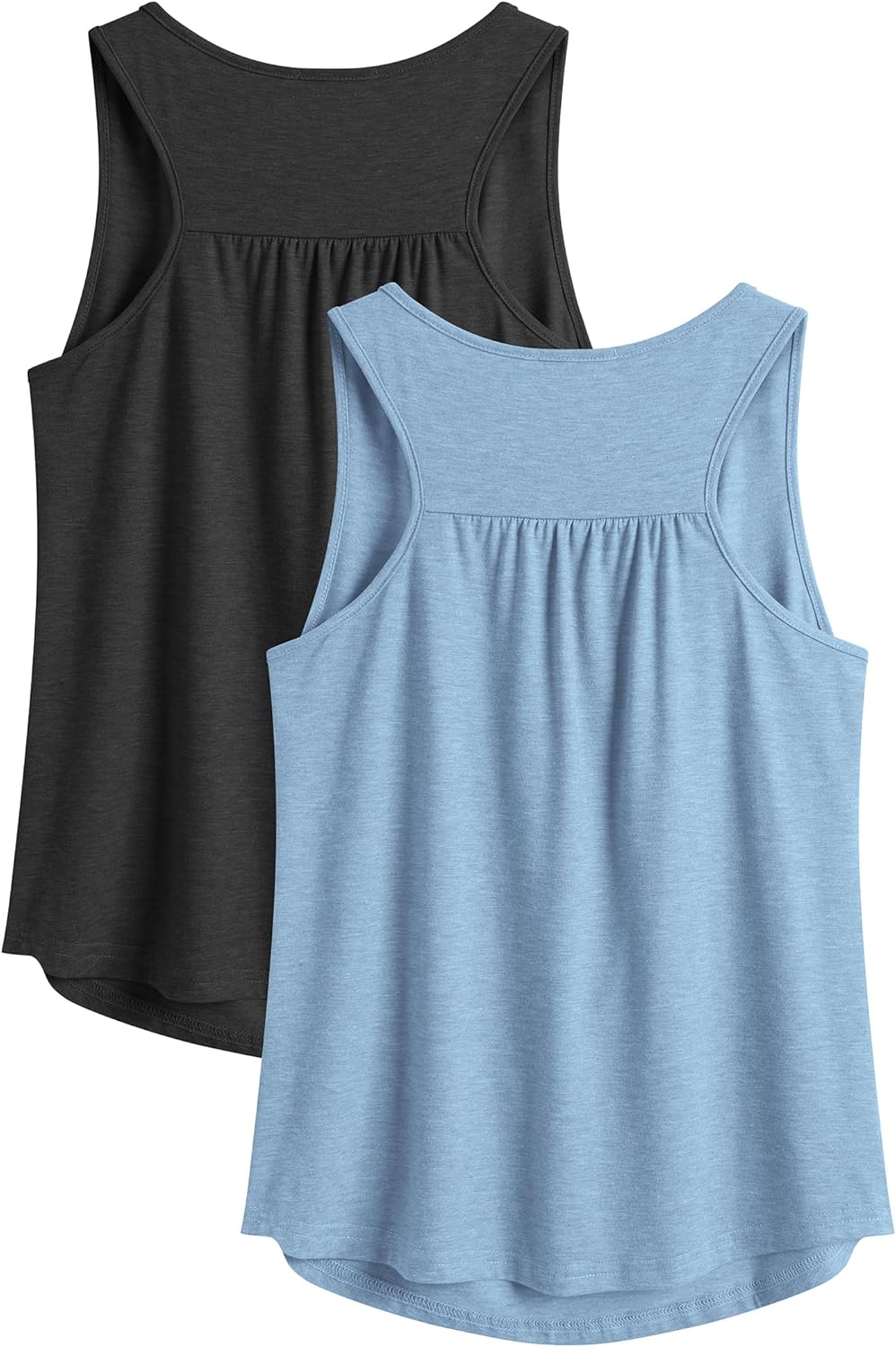 PINSPARK Women's Workout Tops - Lightweight Racerback Tank Tops for Yoga & Gym | 2-Pack S-3XL