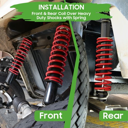 10L0L Golf Cart Shocks Absorber Front or Rear with Heavy Duty Coil Springs for EZGO Medalist TXT 1994+ Newer Gas & Electric Golf Carts, Replaces OEM# 76418-G01,70928-G01,70248-G01,70324-G01,76419-G01