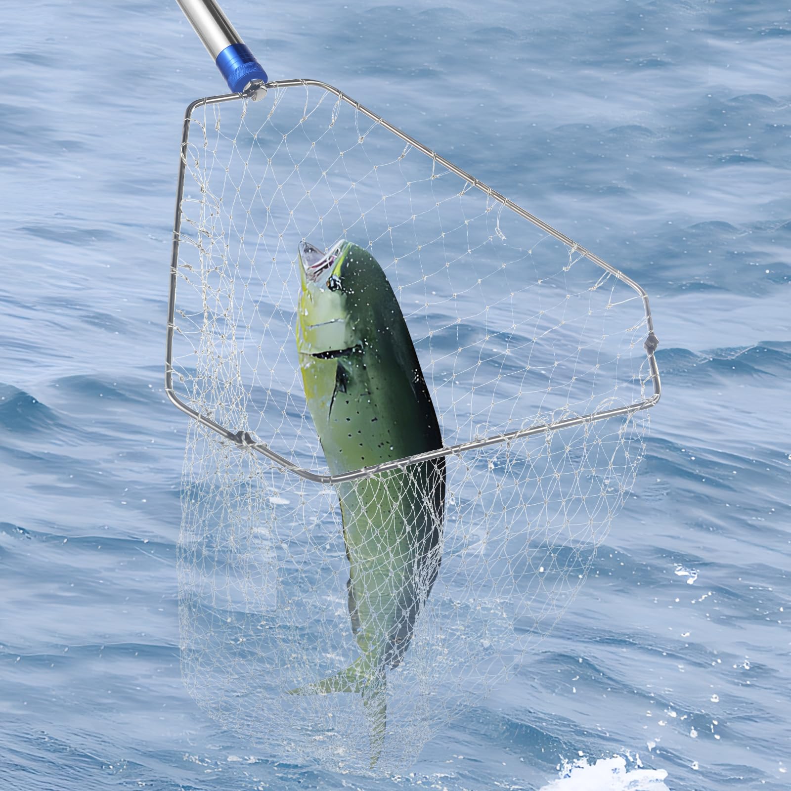Chicken Catching Net ,Chicken Catcher Leg Hook , Extendable from 33" to 75.5" Made of Stainless Steel TubeSuitable for Catching Small Duck,Goose,Bird, Skunk Bat and Fishnet etc,（15.3 x 23.2 Inch Net）