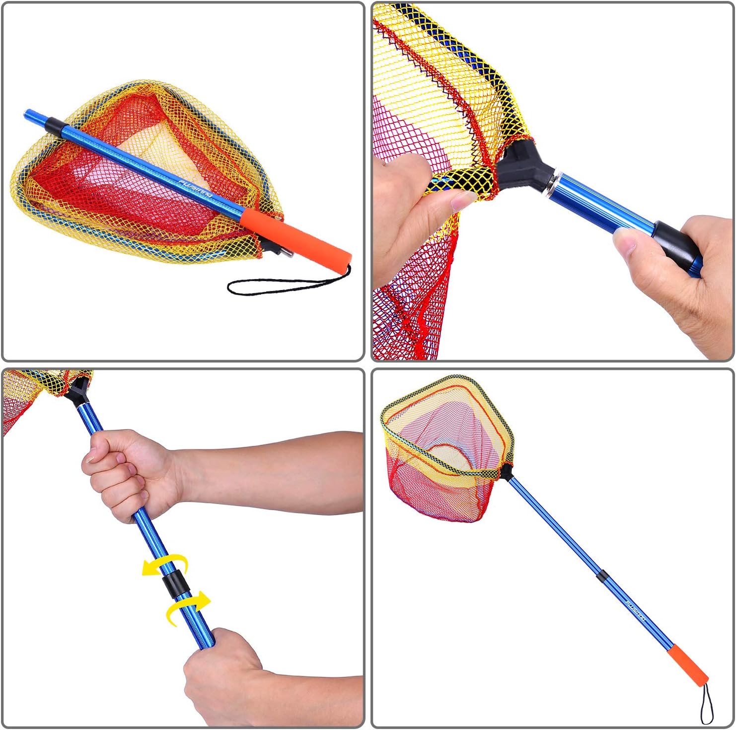 PLUSINNO Kids Fishing Net - Telescopic Lightweight Landing Net with Aluminum Handle | Perfect for Catch and Release