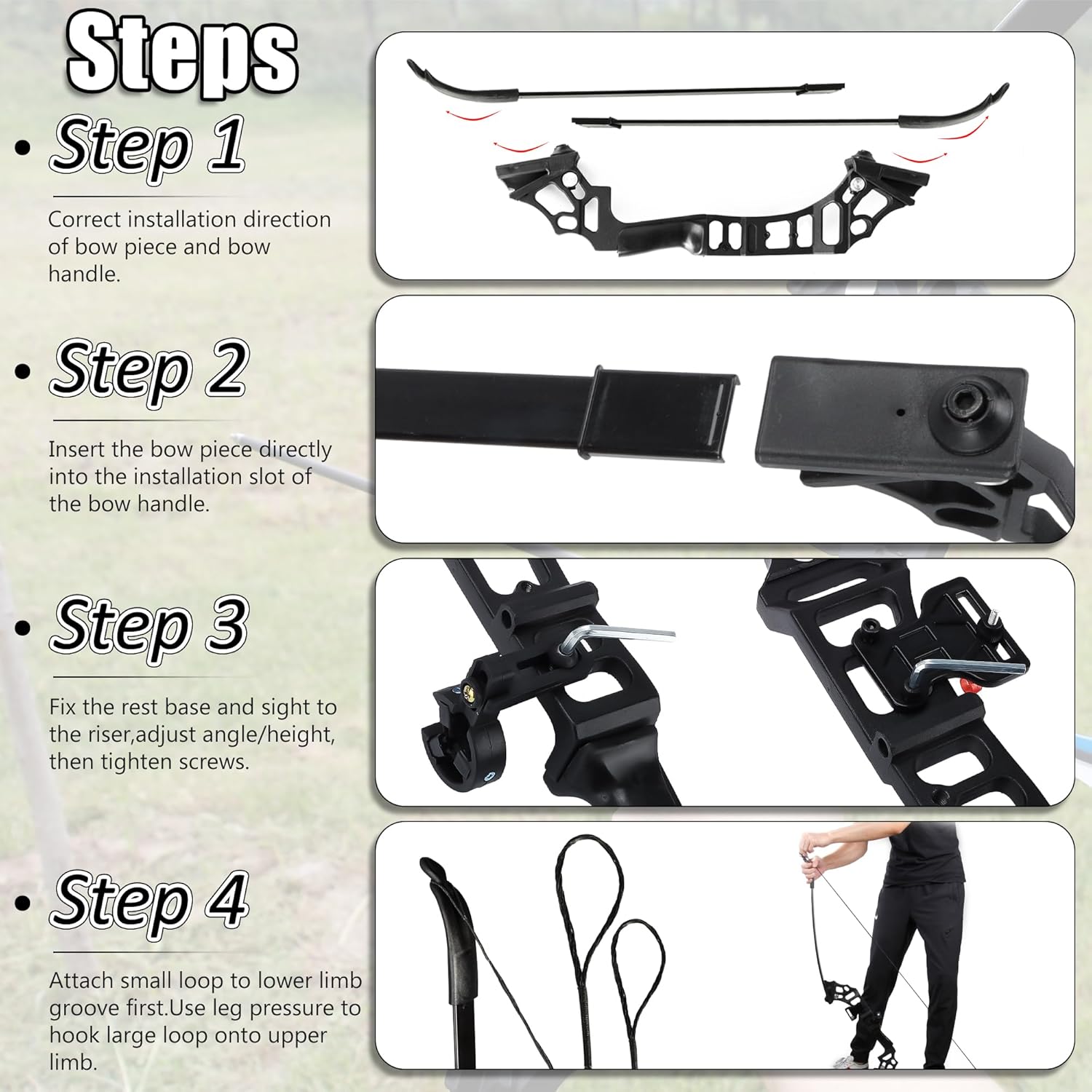 Skiennix Recurve Bow and Arrow Set - 30-40lbs Right-Handed Archery Kit with Carbon Arrows & Accessories