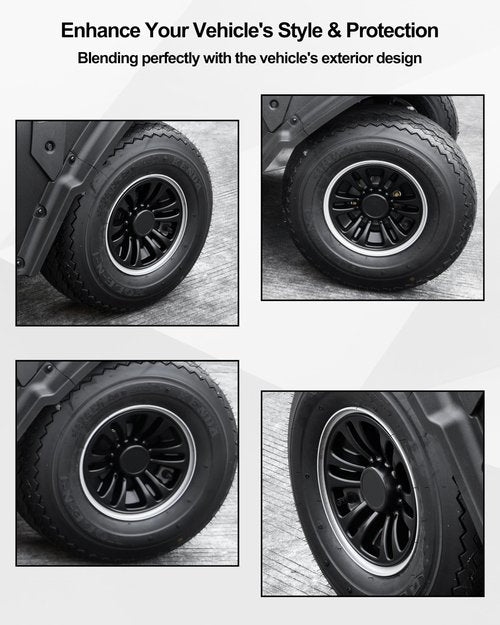 SAUTVS 8" Wheel Hub Caps for E-Z-GO/Club Car/Yamaha Golf Cart Accessories, 8 inch Center Tire Hub Cap Covers Wheel Rim Cover for Most Golf Carts, 4pcs, Matte Black
