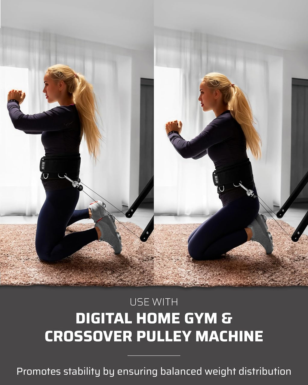 TheFitGuy Multi-Attachment Belt - Enhance Cable Machine Workouts | 5 Attachment Points, 2 Straps (40” & 27”)
