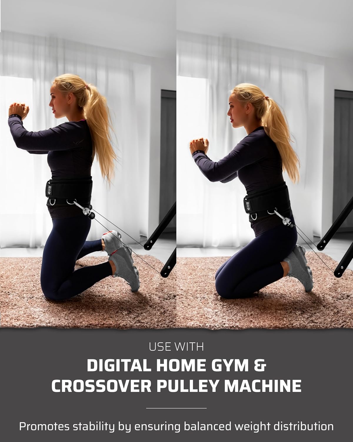 TheFitGuy Multi-Attachment Belt - Enhance Cable Machine Workouts | 5 Attachment Points, 2 Straps (40” & 27”)