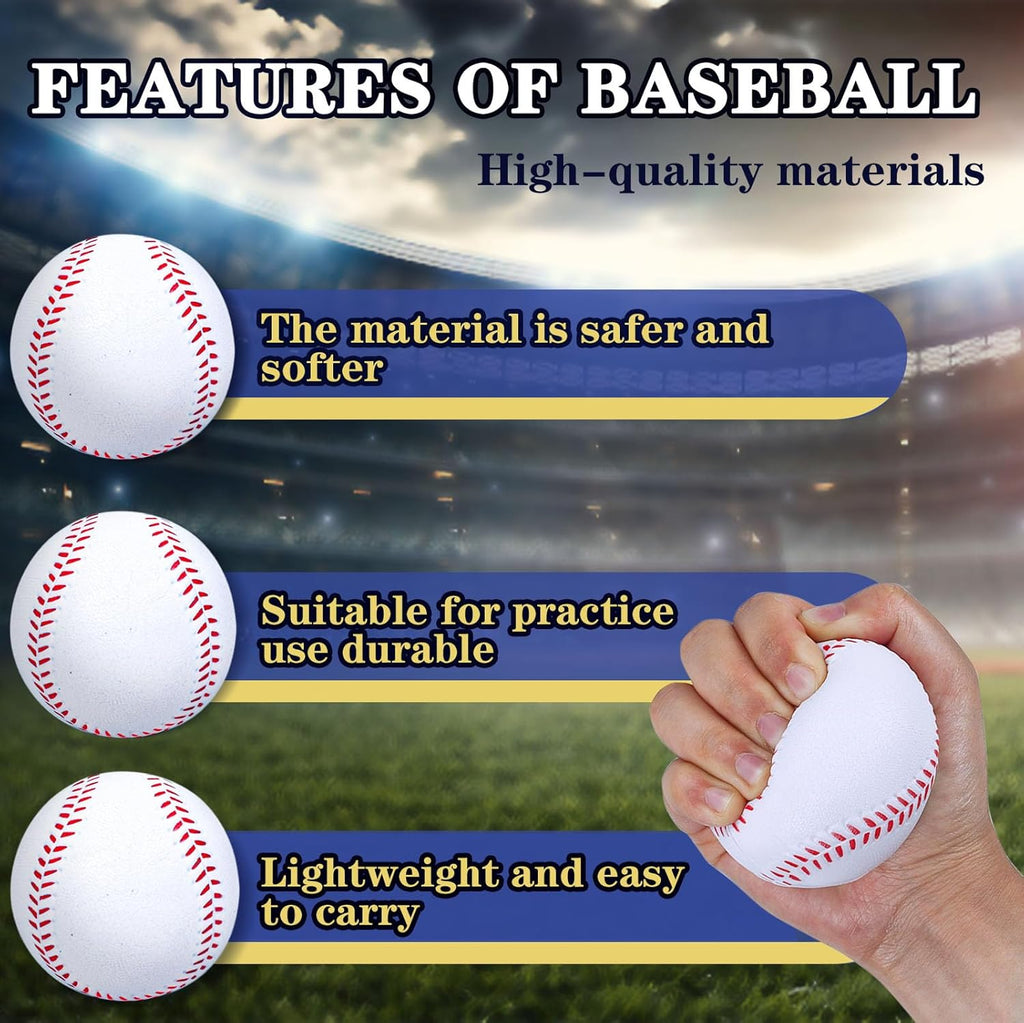 Skiennix 9-Inch Foam Baseballs - 4 Pack Soft Training Balls for Indoor/Outdoor Practice