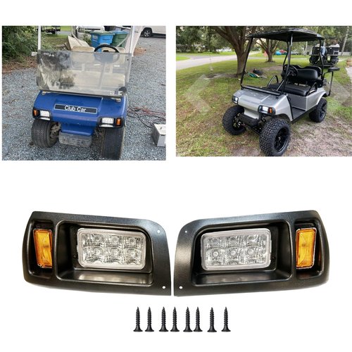 BestAccess Golf Cart Club Car DS LED Headlight replacement | Club Car DS LED Light Replacementfor DS 1993&UP Gas and Electric golf cart headlights