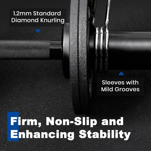 LIONSCOOL 16"Loadable Dumbbells Pairs, Olympic Dumbbell Handle/Bar for Strength Training, Compatible with 2’’ Standard Plates (Overall Black)