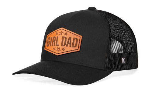 HAKA Girl-Dad Black Trucker Hat – Father Mesh Snapback Cap for Men, Women & Golf, Girl-Dad Design Baseball Dad Hat