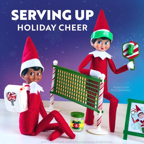 The Elf on the Shelf Polar Props Pickleball Play Pack Set - Elf Props and Accessories for Fun Holiday Sports Elf Scenes - Scout Elf Not Included