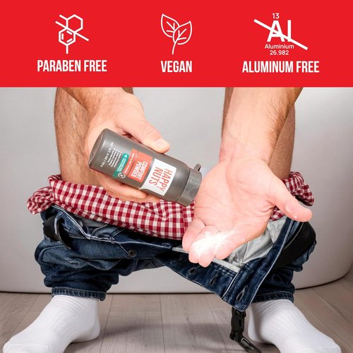 HAPPY NUTS Comfort Powder - Aluminum-Free Anti-Chafing Deodorant for Men | 4oz Cooling Mint