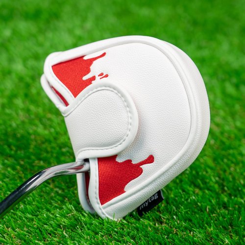 Golf Club Head Covers Mallet Putter Cover Hockey Goalie Mask Strong Magnetic Headcovers for Taylormade Spider Callaway Odyssey Putters Heel-Shaft Putter
