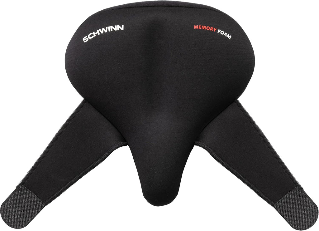 Schwinn Bike Seat Cover - Memory Foam Saddle Cover for Extra Comfort | Weather-Resistant, Dual Strap Design