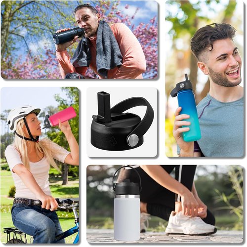 Hydro Flask Flex Straw Lid - Replacement Cap for 20/32/40 Oz Wide Mouth Water Bottles | Durable & Convenient