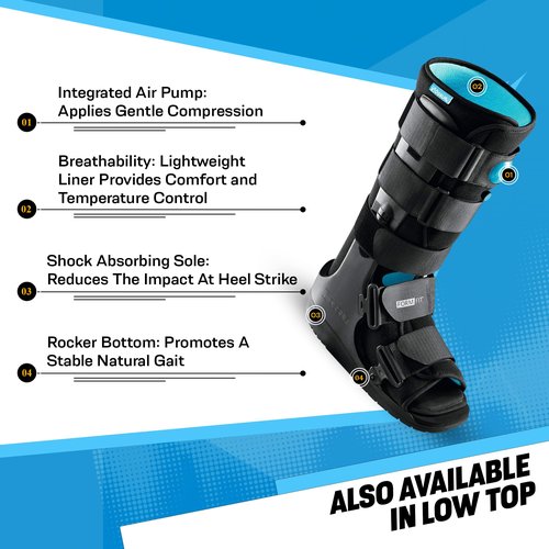 Ossur Formfit Walker Boot with Air - Medical Grade Immobilization for Strains, Sprains & Stable Fractures | Pneumatic Technology to Reduce Pain & Swelling | Breathable Material (Low Top, Medium)