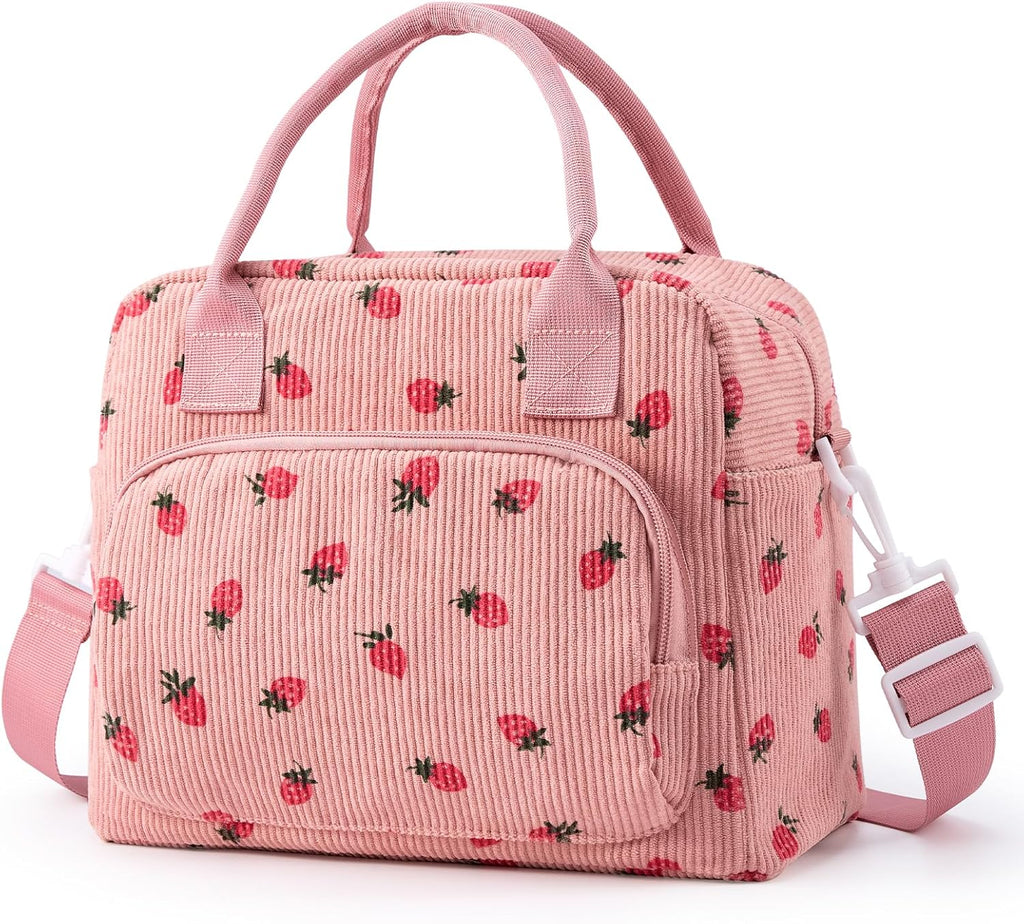 Regine Switzerland Insulated Lunch Bag - Stylish Corduroy Tote for Women | Reusable Cooler for Work & Travel