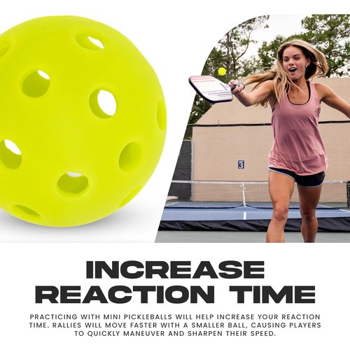 Franklin Sports Mini Training Pickleballs - 1.65" Inch Practice Pickleballs - Indoor + Outdoor Balls for Speed, Control + Accuracy Training - Yellow - 12 Pack