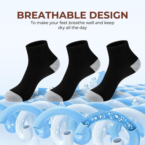 BOSSUN 20 Pairs Women's Ankle Socks Lightweight Breathable Athletic Running Quarter Socks Bulk Pack for Daily Wear