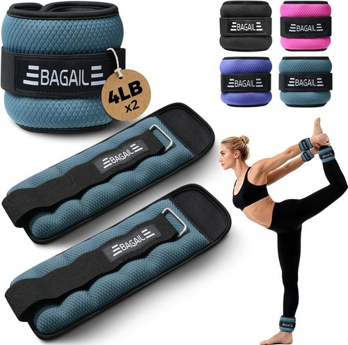 BAGAIL Ankle Wrist Weights - Adjustable 1-10 LBS for Walking, Running & Home Fitness | Sleek Design & Secure Fit
