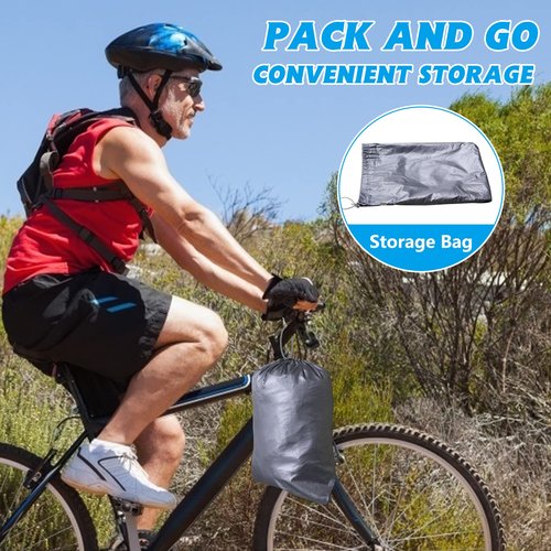 MOPHOTO Adult Tricycle Cover for Outdoor Storage, Waterproof Bike Cover for Adult Trikes, UV-Resistant Trike Covers with Lock Hole, Elastic Hem, Buckle Strap & Storage Bag