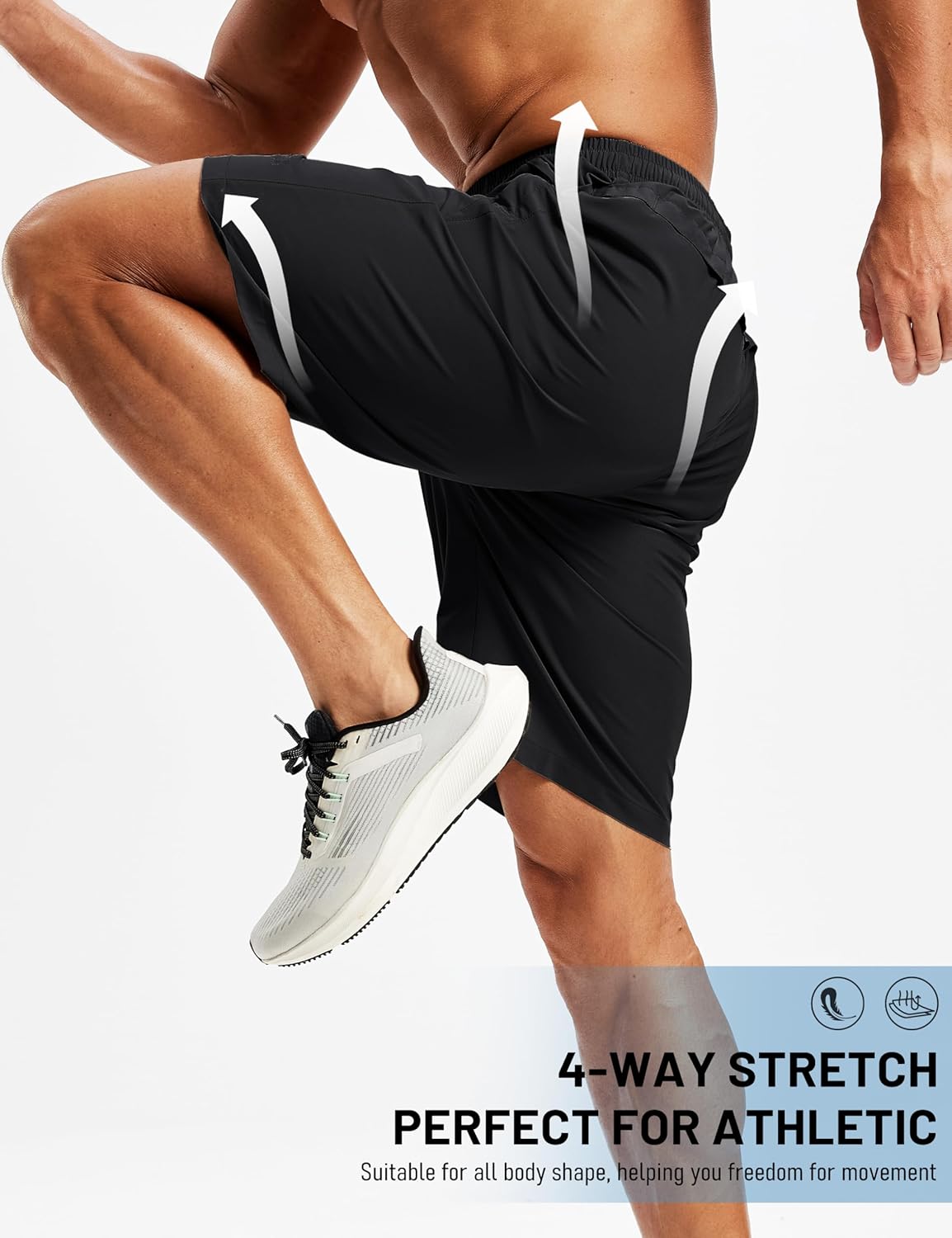 TACVASEN Men's Running Shorts - Quick Dry Lightweight Athletic Shorts with 3 Zipper Pockets | 9" Length