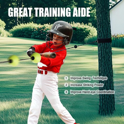 Hikeen Baseball Batting Trainer - Hitting Practice Equipment with 20m Rope | Outdoor Rebound Swing Trainer for All Ages