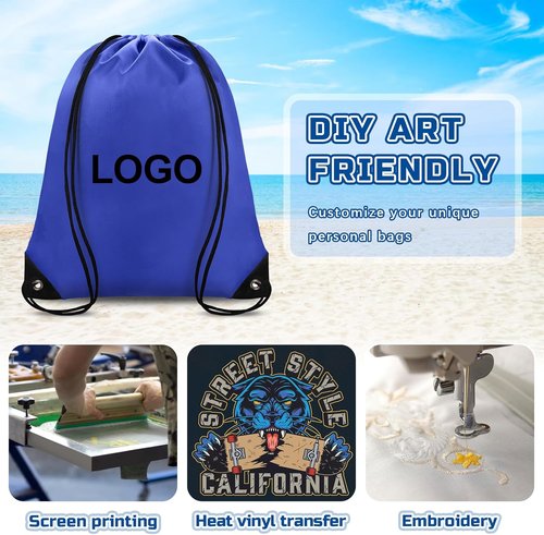 Grneric Drawstring Bags - 14 Pcs Cinch Backpack Set for Men & Women | Navy Blue Gym Sackpack