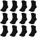 SPTRAMLE Kids Socks 12 Pairs Crew Socks for Toddlers/Children 1-14 Years – Black 12 Pairs