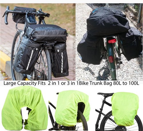 VAOLOAV 100L Bicycle Pannier Saddle Bag Rain Cover Bike Trunk Rain Cover Rose
