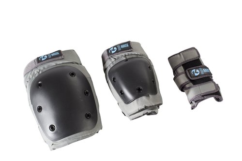 Kryptonics 4-in-1 Youth Protective Gear Set with Helmet – Complete Safety Kit for Skateboarding, Biking, and Rollerblading in Stylish Black – Ideal for Kids and Teens