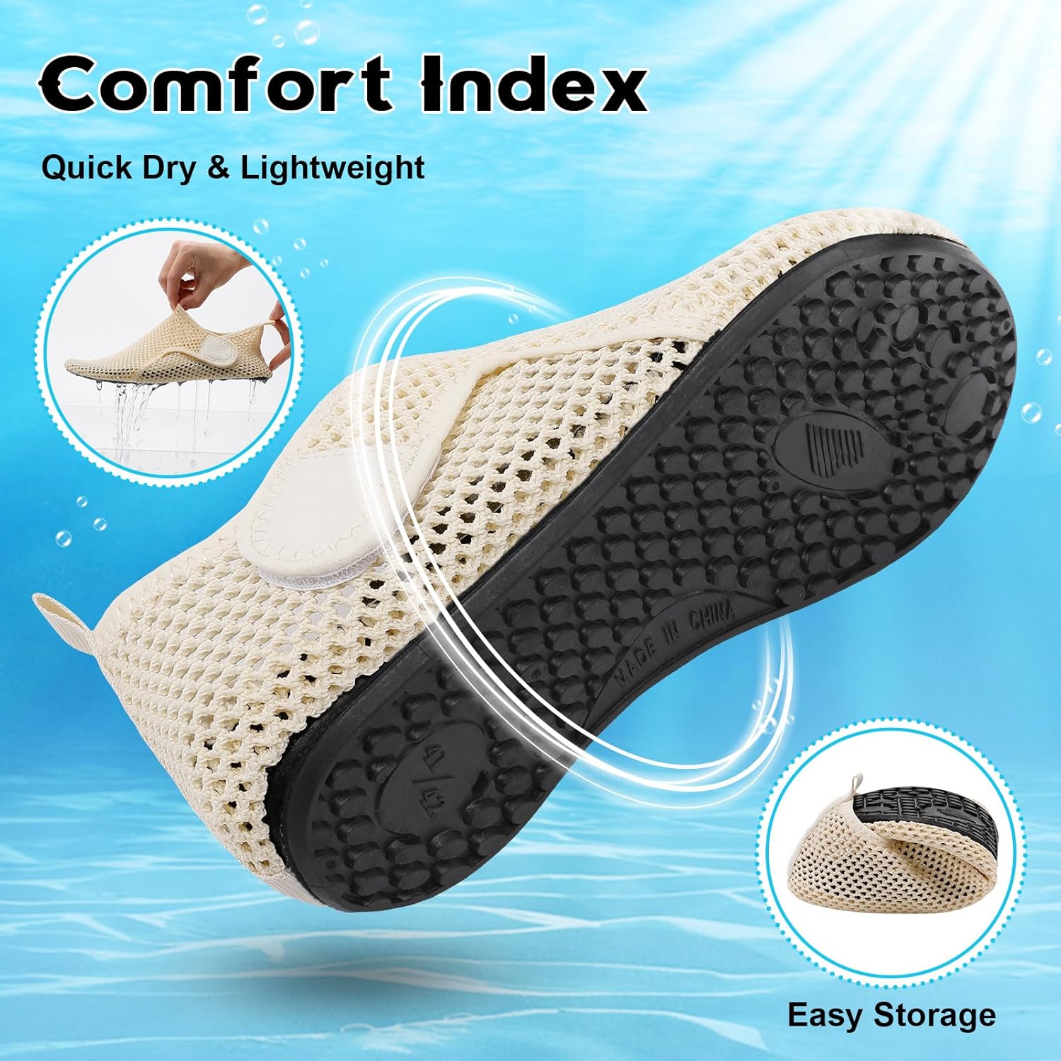 Scurtain Barefoot Water Shoes - Quick-Dry Aqua Socks for Beach & Swim | Unisex Summer Sandals