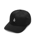 Volcom Adult Quarter Twill Hat – 6-Panel Adjustable Snapback Baseball Cap with Stone Logo, Square Black, One Size