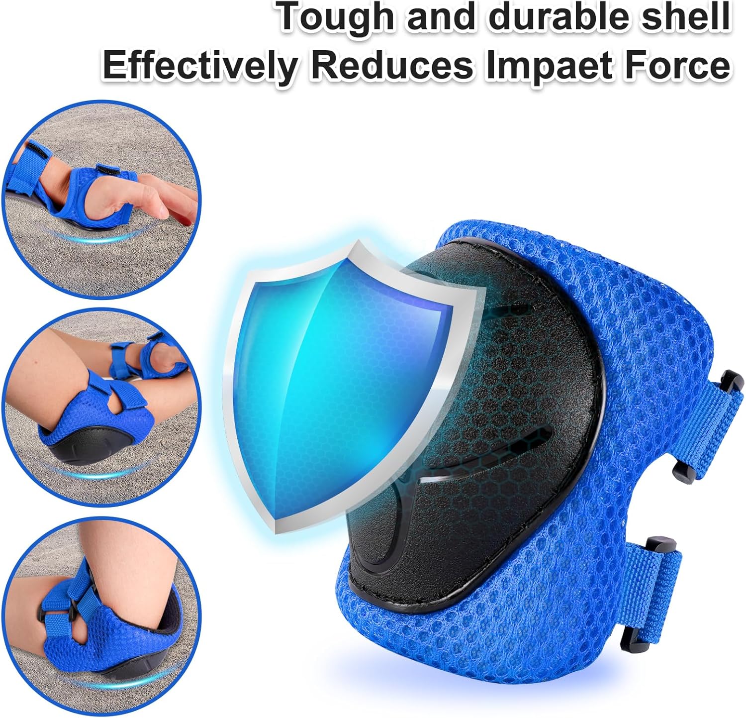 Skiennix Knee Pads for Kids 3-14 Years - 3-in-1 Set with Elbow Pads & Wrist Guards for Biking, Scooting, & Skating